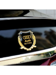 Металлическая эмблема на автомобиль "AUDI" самоклеящаяся